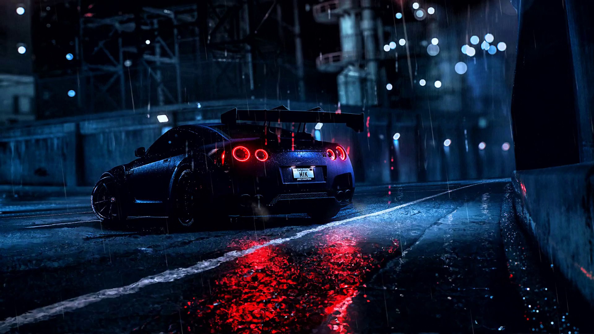 Nissan GTR Night Rain Live Wallpaper [1080p] - AnyWallpaper